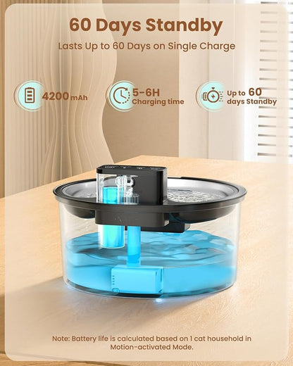 Wireless Cat Water Fountain Stainless Steel - Image 4
