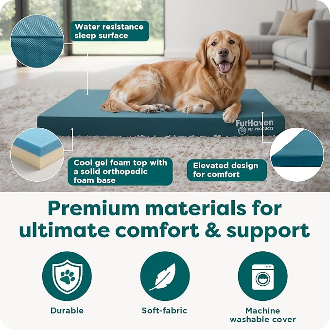 Furhaven Water-Resistant Cooling Gel Dog Bed - Image 5