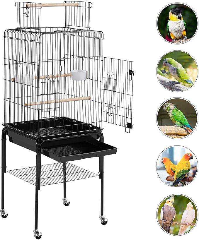 Yaheetech Open Top Rolling Parrot Bird Cage - Image 9