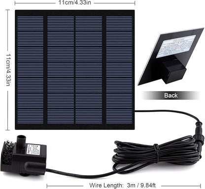 Solar Fountain Pump Kit with Separate Solar Panel, 1.8 W Upgraded Solar Water - Image 5