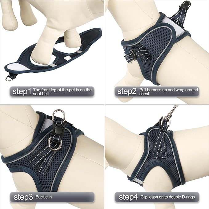 YIMEIS Dog Harness and Leash Set, No Pull Soft Mesh Pet Harness, Reflective - Image 3