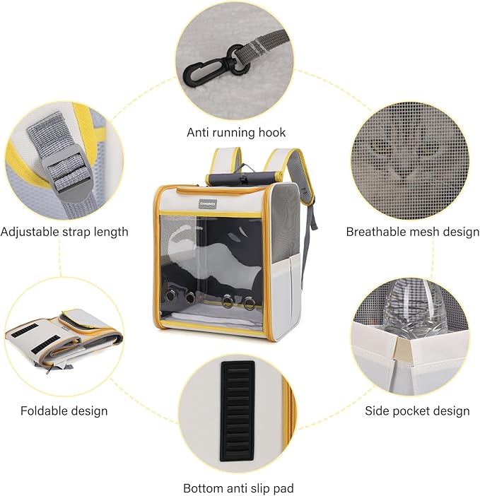 Cat Backpack Carrier, Collapsible and Breathability Cat Carrier Large - Image 4