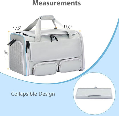 Cat, Dog Carrier for Pets up to 15 lbs, Soft-Sided Collapsible Pet Carrier - Image 8