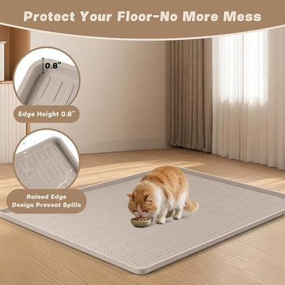 47" x 35" Silicone Cat Food Mat, Waterproof Pet Feeding Mat - Image 6