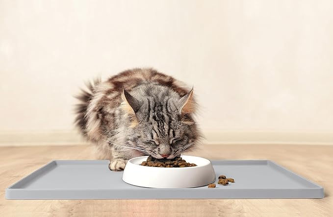 CatGuru Cat Food Mat, Small & Large Pet Feedingd Mat, 100% Waterproof Cat Mats - Image 7
