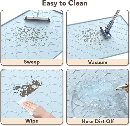 Silicone Cat Litter Trapping Mat, Large Waterproof 34" X 22" Cat Litter Box Mat - Image 5