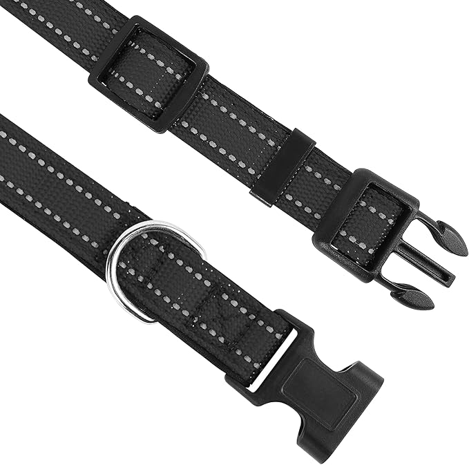 Reflective Dog Collar, Adjustable Soft Neoprene Padded Nylon Pet Collars - Image 3