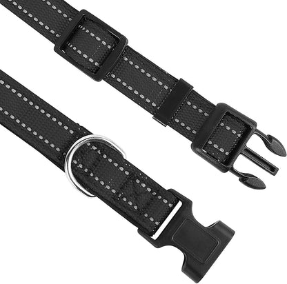 Reflective Dog Collar, Adjustable Soft Neoprene Padded Nylon Pet Collars - Image 3