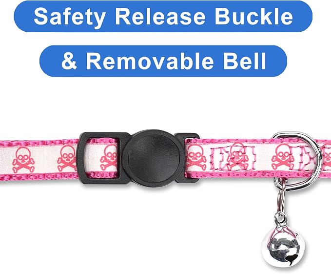Pawtitas Halloween Cat Collars for Cats Adjustable Collar Glow in The Dark - Image 4