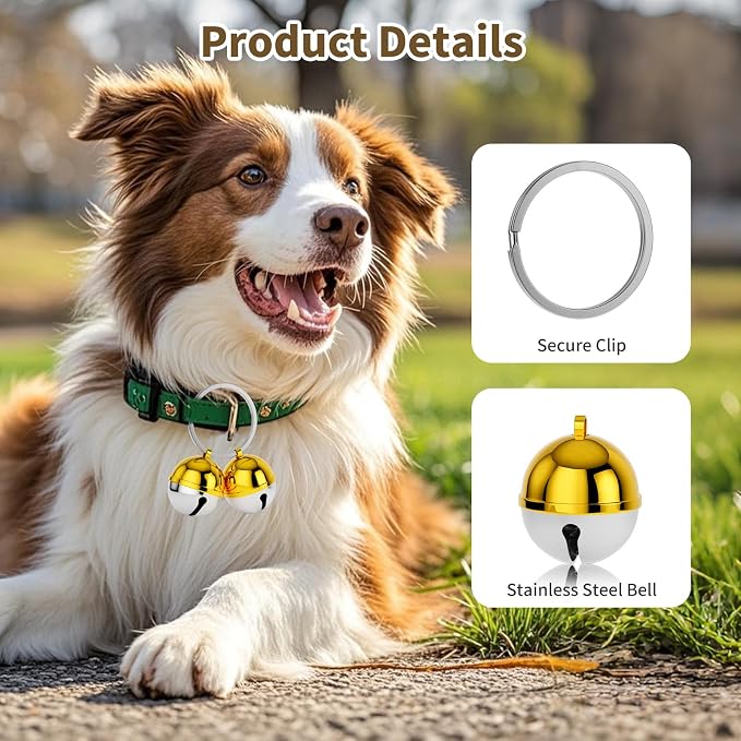 Dog Collar Bells, 2 Pack Extra Loud Dog & Cat Bells - Image 2