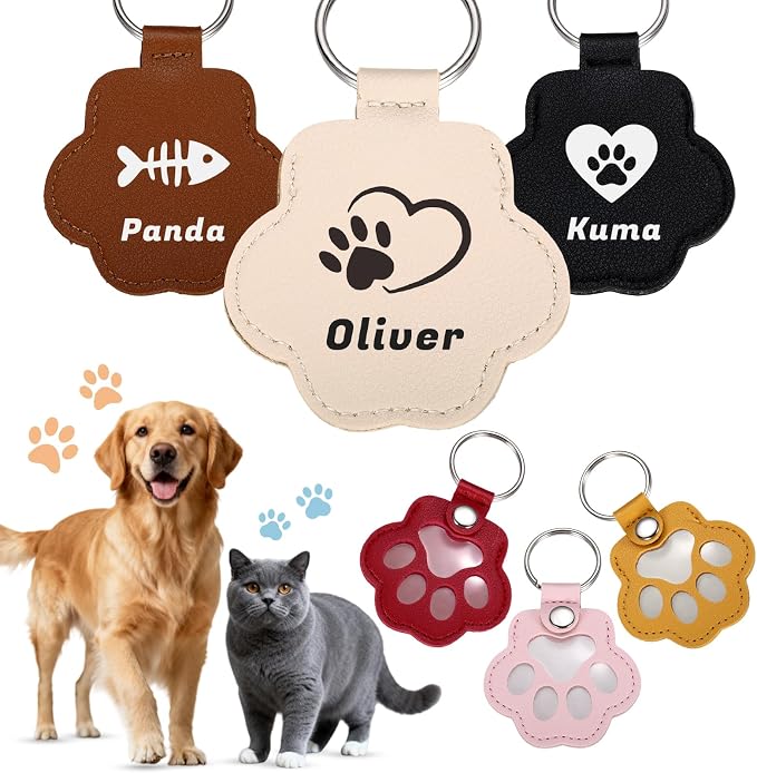 Custom Leather Pet Fur Keychain – Personalized Memorial Keepsake Keyring by Unknown