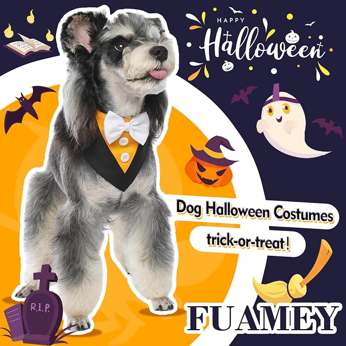 FUAMEY Dog Tuxedo Halloween for Medium Dogs, Dog Formal Suit Dogs Attire Pet - Image 2