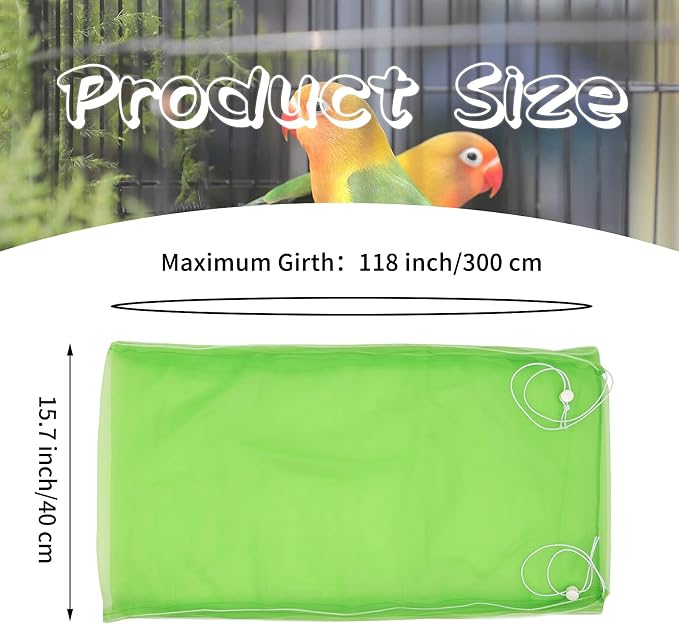 Daoeny Large Bird Cage Cover, Bird Cage Seed Catcher, Adjustable Soft Airy - Image 3