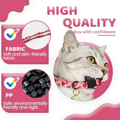 Elegant little tail 2 Pack Cat Collar- Valentines Cat Collars Breakaway - Image 2