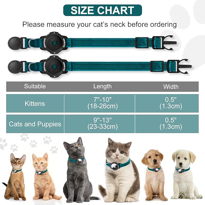 Luminous AirTag Cat Collar Breakaway, OUCWLTAG GPS Cat Collar - Image 6