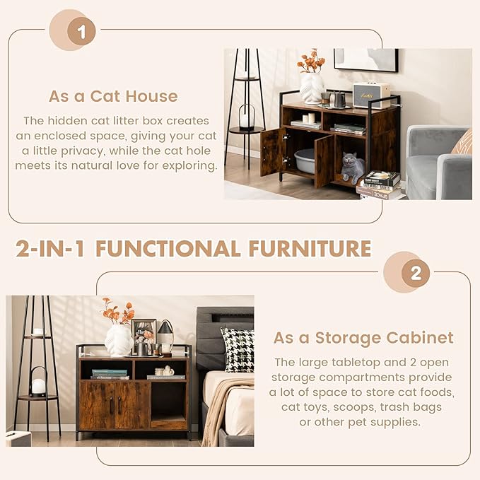 Giantex Cat Litter Box Enclosure - Image 6