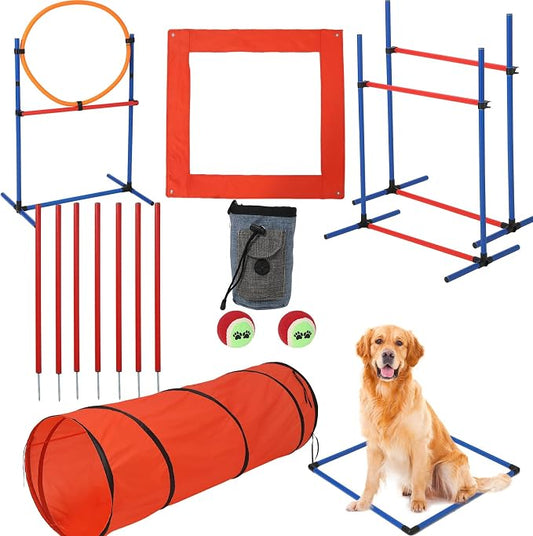 CuisinSmart Dog Agile Course Backyard Set, Dog Obstacle Course Backyard by Unknown