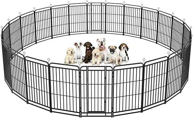 Heavy Duty Dog Playpen: 24 Steel Panels 47" Height, Square Steel Pipe by Committedtobetterpetlife