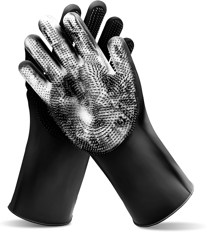 Pet Grooming Gloves—Heat Resistant Dog Washing Gloves by MAIIU