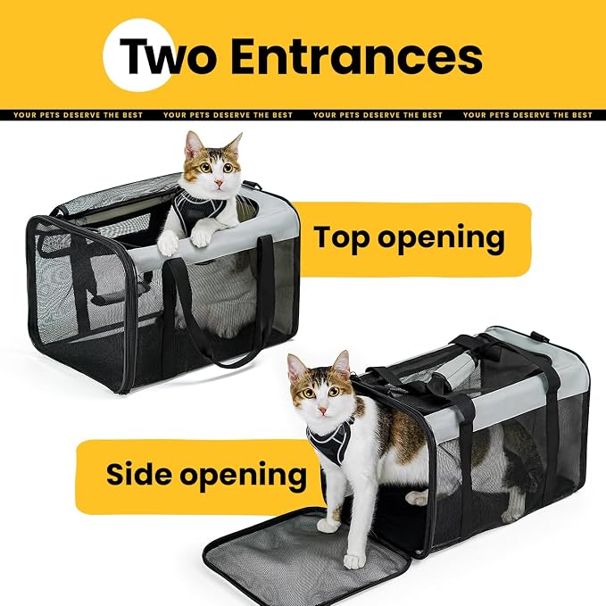 Soft-Sided Cat Carrier for Small-Medium Cats, Puppies up to 15 Lb, Airline - Image 3