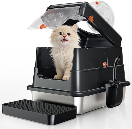 Stainless Steel Cat Litter Box by FusblomOfficial
