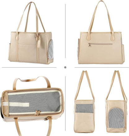 Stylish Dog Purse Carrier, Leather Pet Carrier Bag - Image 3