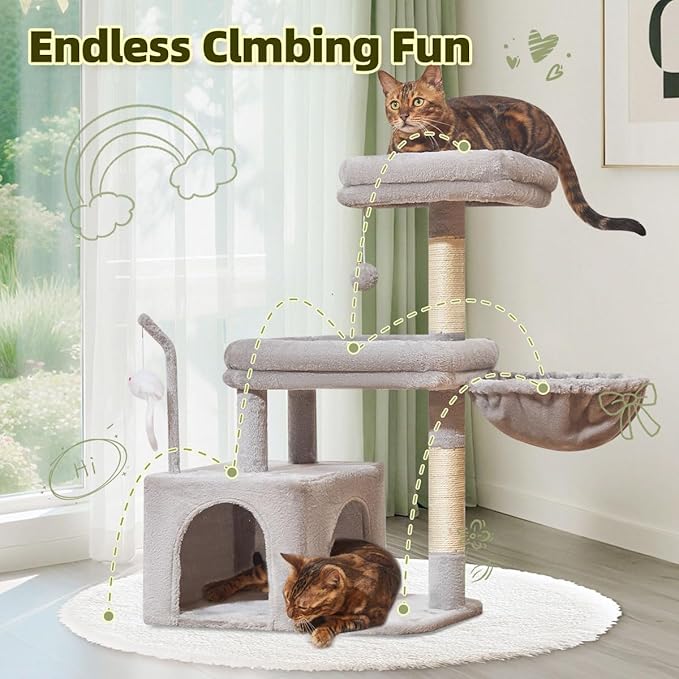Taoqimiao Cat Tree, 32.2-Inch Cat Tower - Image 7