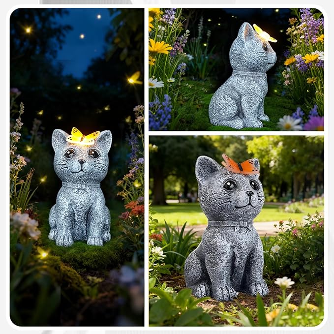 Solar Cat Garden Statues Outdoor Decor - Image 5