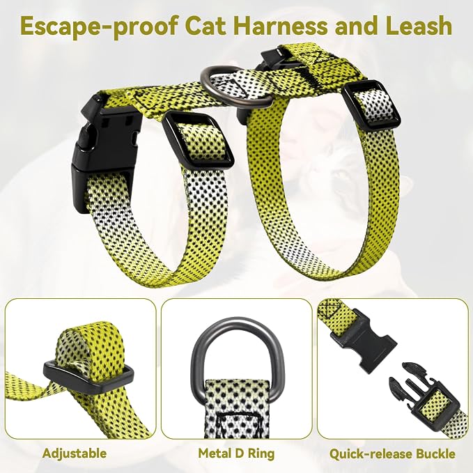 Cat Harness and Leash Set, 3-in-1 Escape Proof Adjustable, Comfortable Soft - Image 3