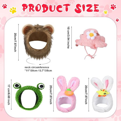Weewooday 5 Pieces Cat Costume Bunny Hat Outfit - Image 2