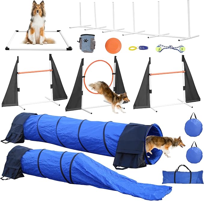 Agility Training Equipment for Dogs, Dog Agility Equipment for Backyard&Indoor by POPMOON