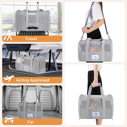 Cat Carrier Soft for Pets Up to 25 Lbs, Cat Travel Bag - Image 7