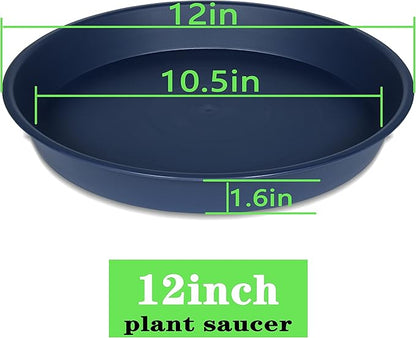 6 Pack of 12 inch Plant Saucer, Heavy Duty Plastic Plant Saucer 12" Round - Image 2