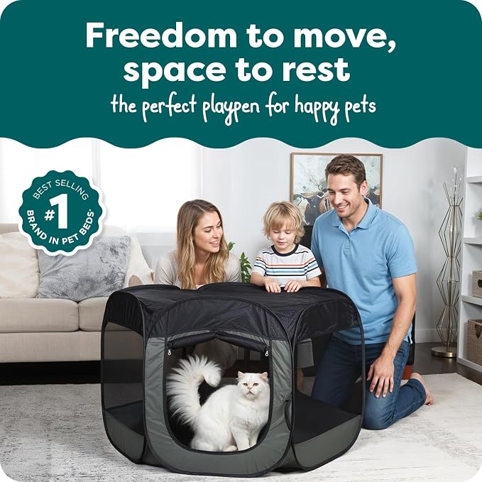 FurHaven Portable Pet Playpen for Dogs & Cats, Foldable Indoor Kitten Playpen - Image 2