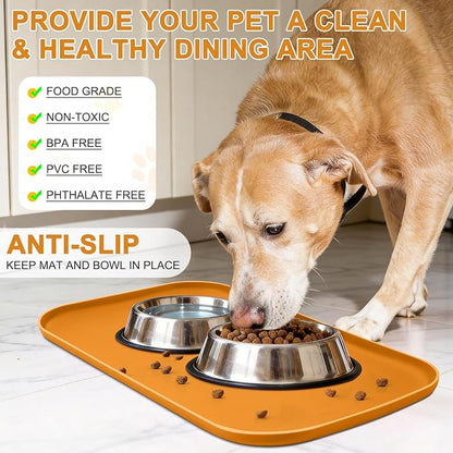 Silicone Pet Food Mat with Raised Edge - Image 3