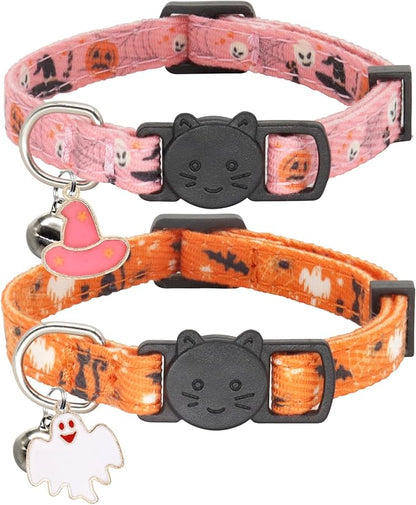 Halloween Cat Collar, Cotton 2 Pack Cat Collar by Giecooh