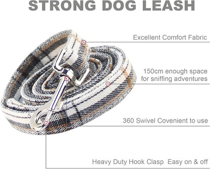 Yizepet Dog Collar and Leash Set-Plaid Puppy Collar - Image 3