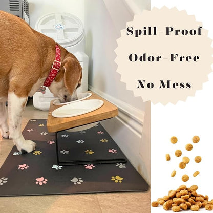 Cat Food Mat Absorbent Dog Mat for Food and Water Non Slip Quick Dry Dog Bowl - Image 4