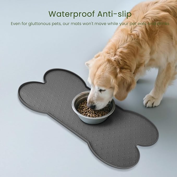 Dog Food Mat Anti-Slip Silicone Dog Bowl Mat Thicker Pet Placemat Waterproof - Image 3