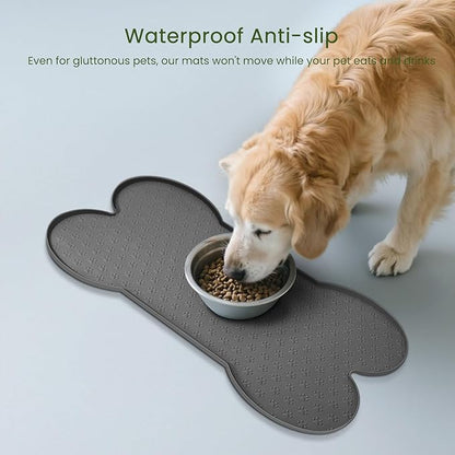 Dog Food Mat Anti-Slip Silicone Dog Bowl Mat Thicker Pet Placemat Waterproof - Image 3