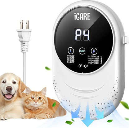 Ozone Odor Eliminator for Strong Odor 99% Cat Litter Deodorizer Pets Poof Odor by ICARE