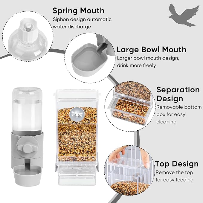 No Mess Bird Feeder Water Dispenser Set, Bird Feeder - Image 5