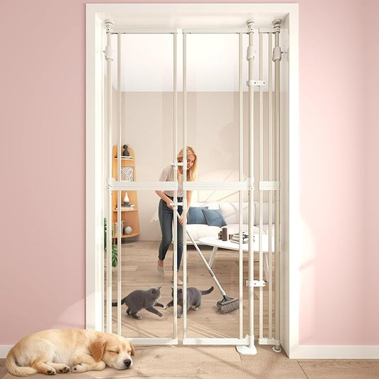 74-98" Extra Tall Cat Gate, Fits 33.85-42" Wide Opening, No Drilling Pressure by aodbicy