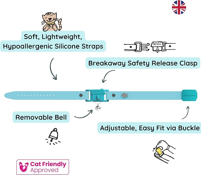 Kittyrama Aqua Cat Collar with Bell - Image 3