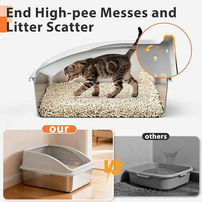 Stainless Steel Litter Box | Metal Kitty Litter Box - Image 4