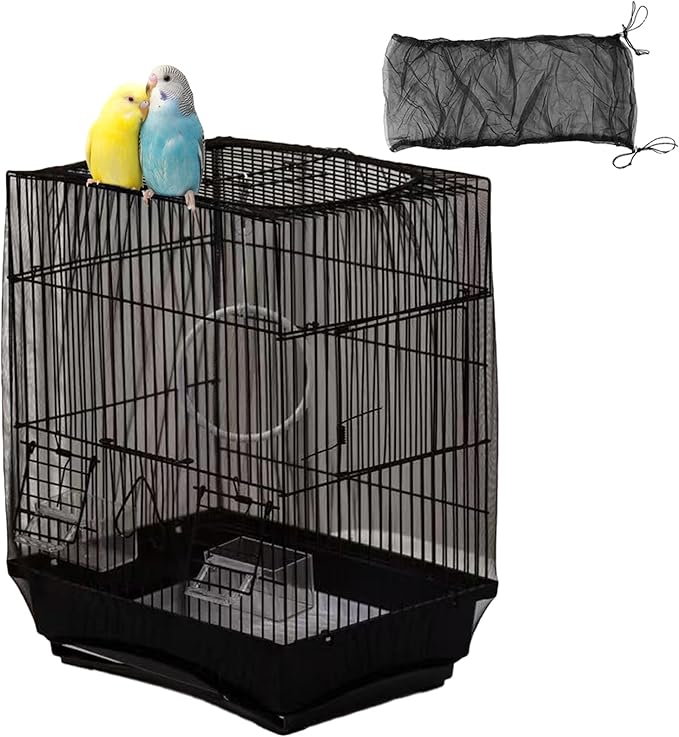 Bird Cage Cover, Parakeet Cage Acessories Adjustable Seed Catcher Birdcage Seed by UlifeBetter