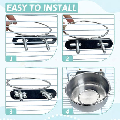 PINVNBY Stainless Steel Bird Bowl Parrot Food Water Bowls - Image 4