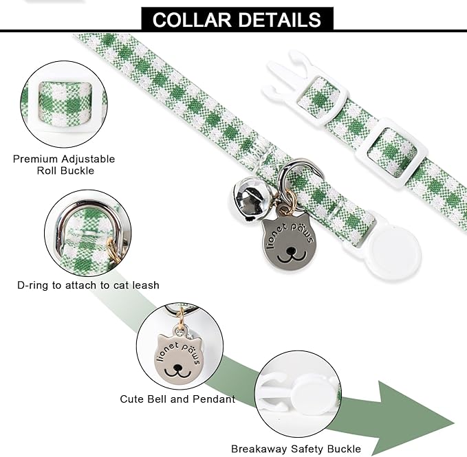 Lionet Paws 2pcs Pack Cotton Cat Collar, Breakaway Buckle - Image 3