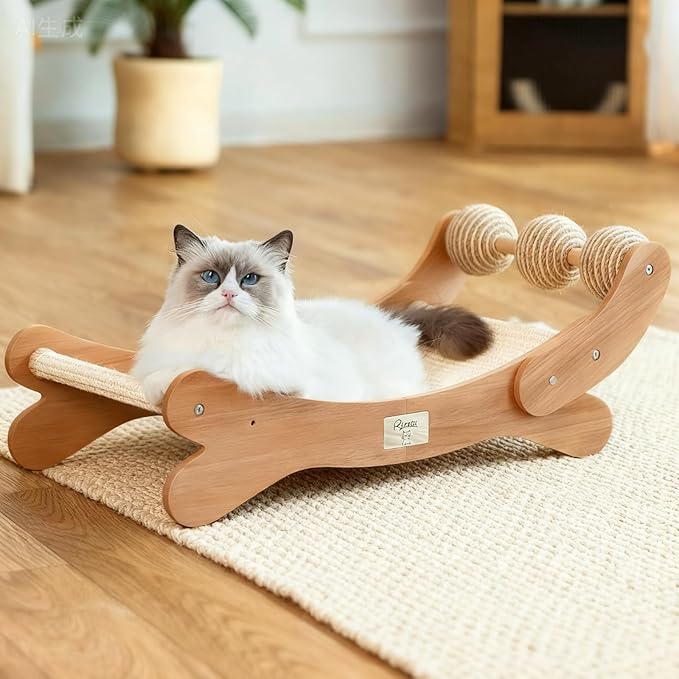 Sisal Cat Scratcher Bed with 3 Toy Balls by Unknown