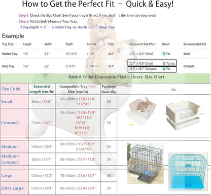 50 Pcs Disposable Rabbit Cage Liner Plastic Toilet Film Leak-Proof - Image 6